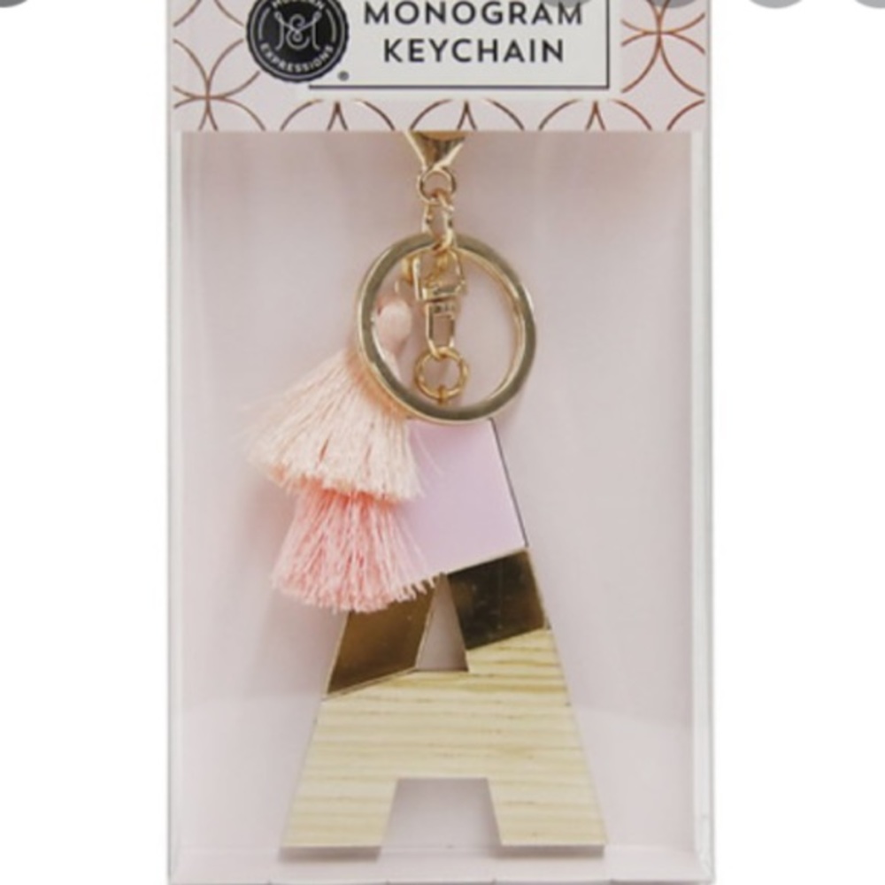 MONOGRAM KEYCHAIN LETTER A WITH TASSELS NWT